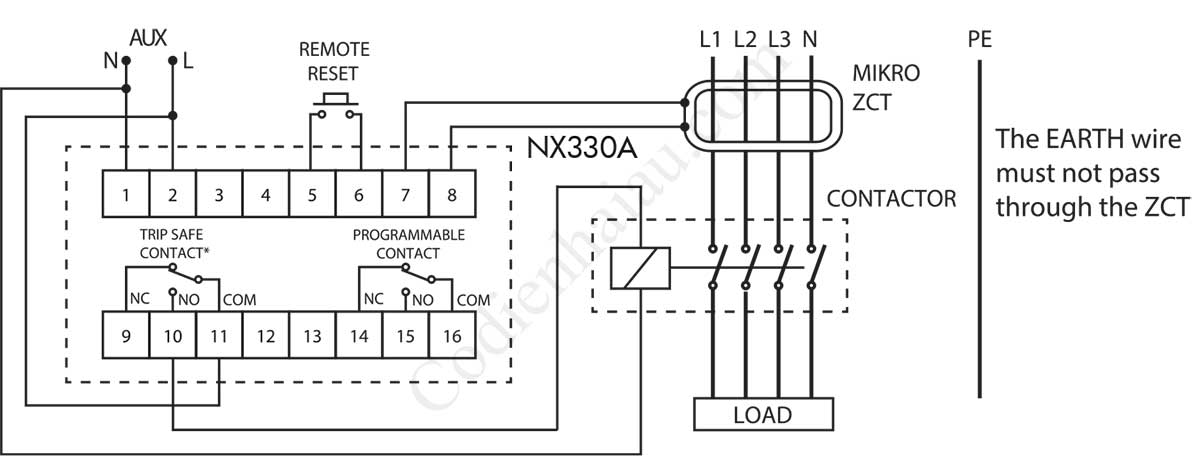 Cách đấu dây Rơ le bảo vệ dòng rò Mikro NX330A