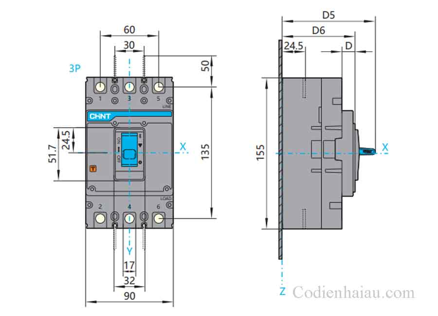 Kich-thuoc-lap-dat-MCCB-Chint-NXM-160S-3P