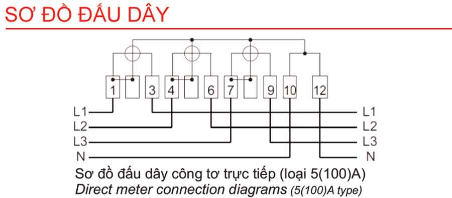 Công tơ điện 3 Pha Emic ME-43 3x5(100)A (trực tiếp)