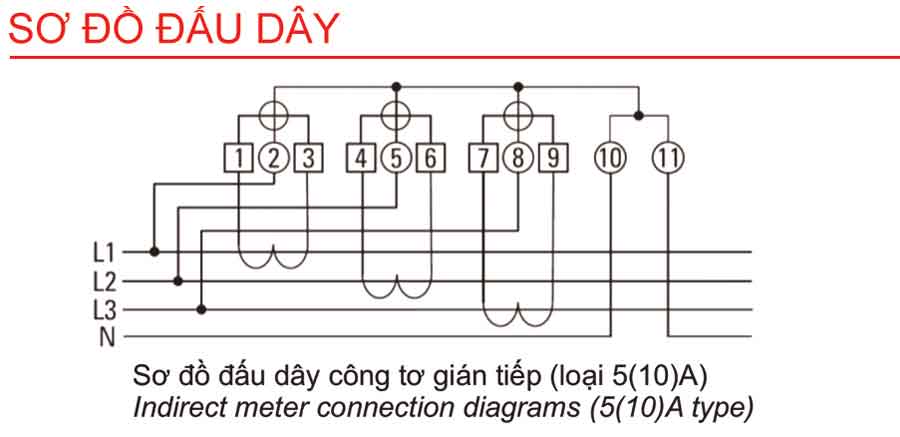 Công tơ điện 3 Pha Emic ME-43 3x5(10)A (gián tiếp)