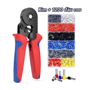 Kìm bấm cos HSC8 6-4A (0.25-10mm2) + Hộp 1200 đầu cos